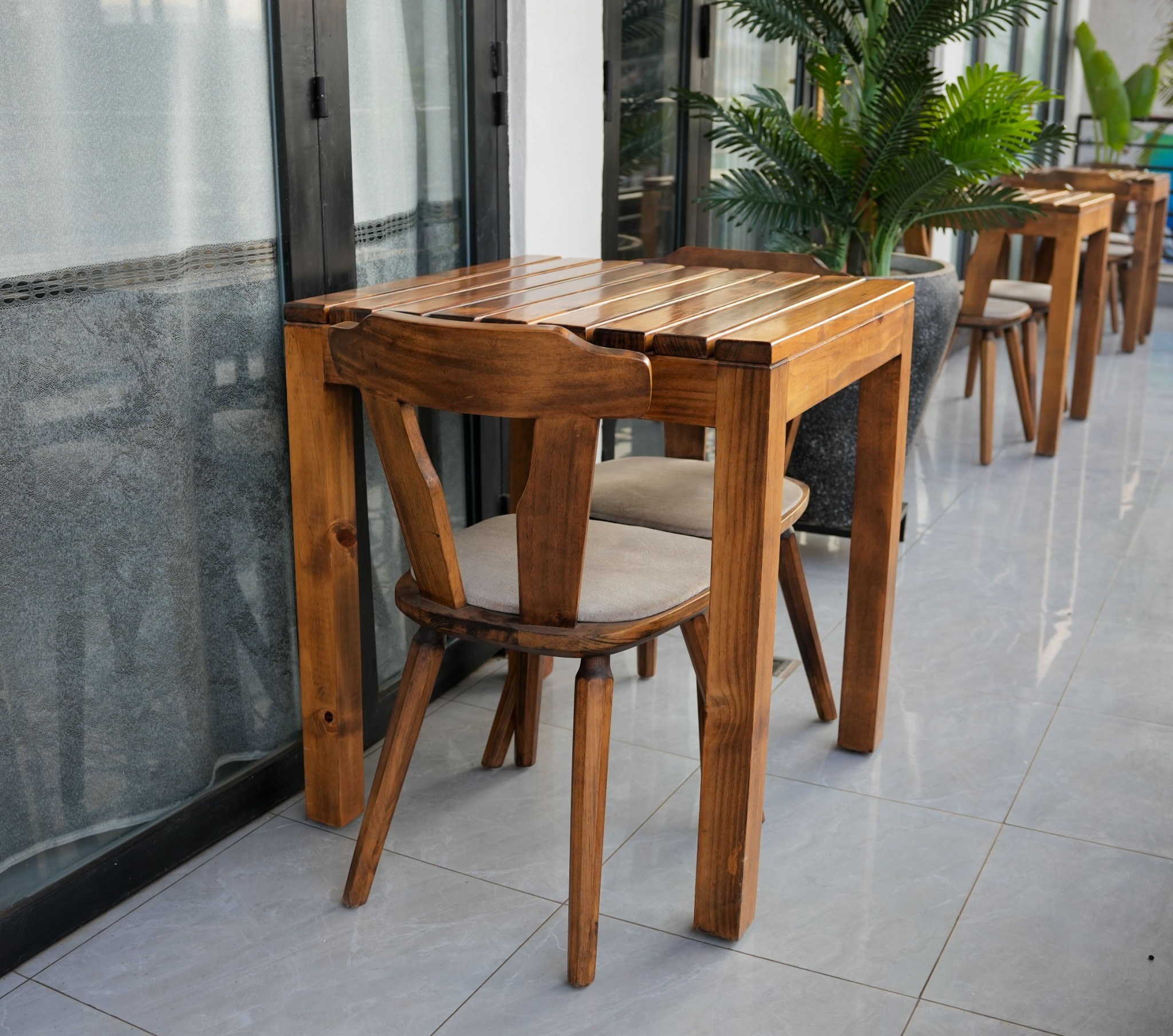 Slatted Bistro Table Set thumbnail 2