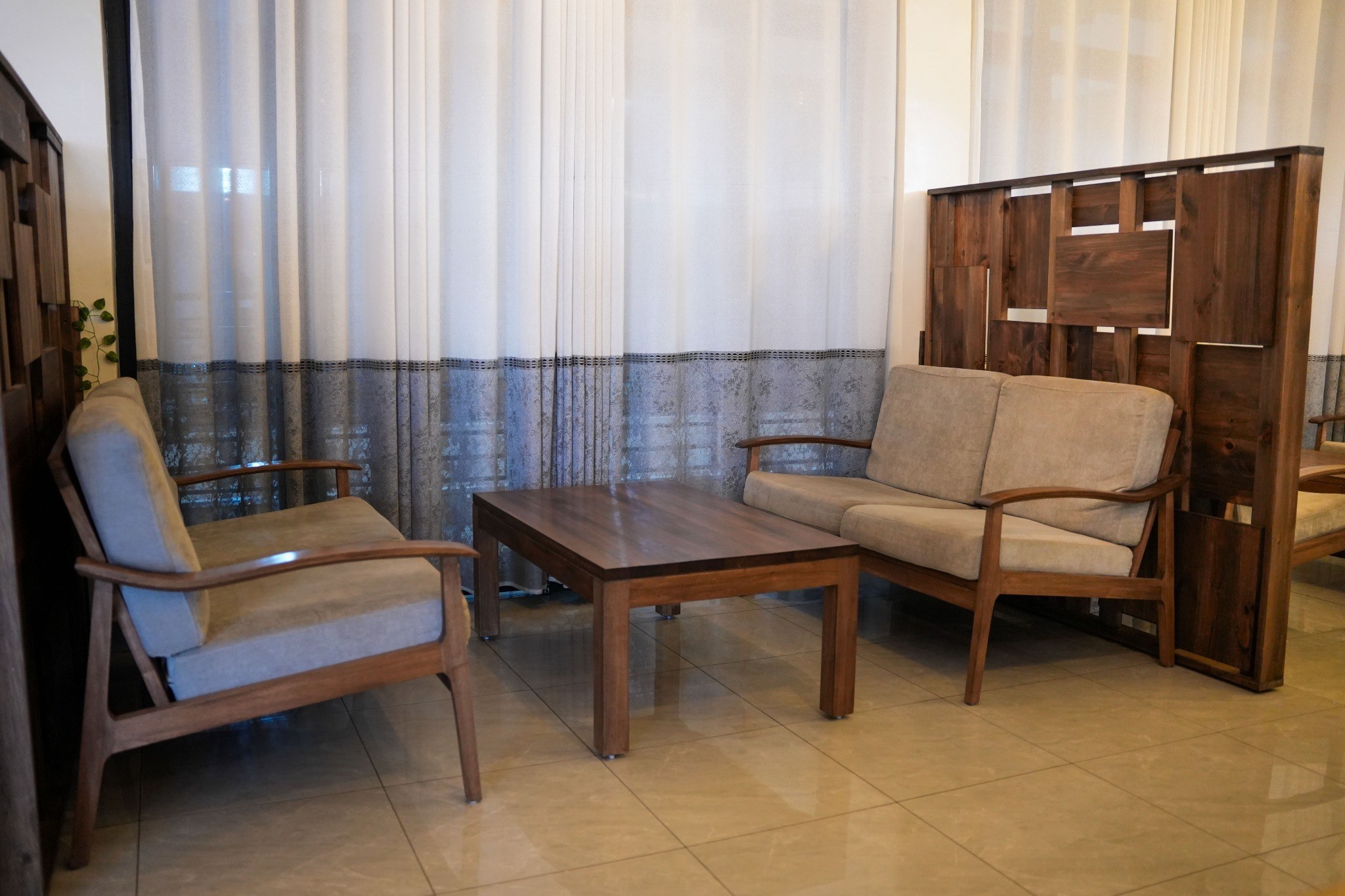 Wood-Frame Lounge Set